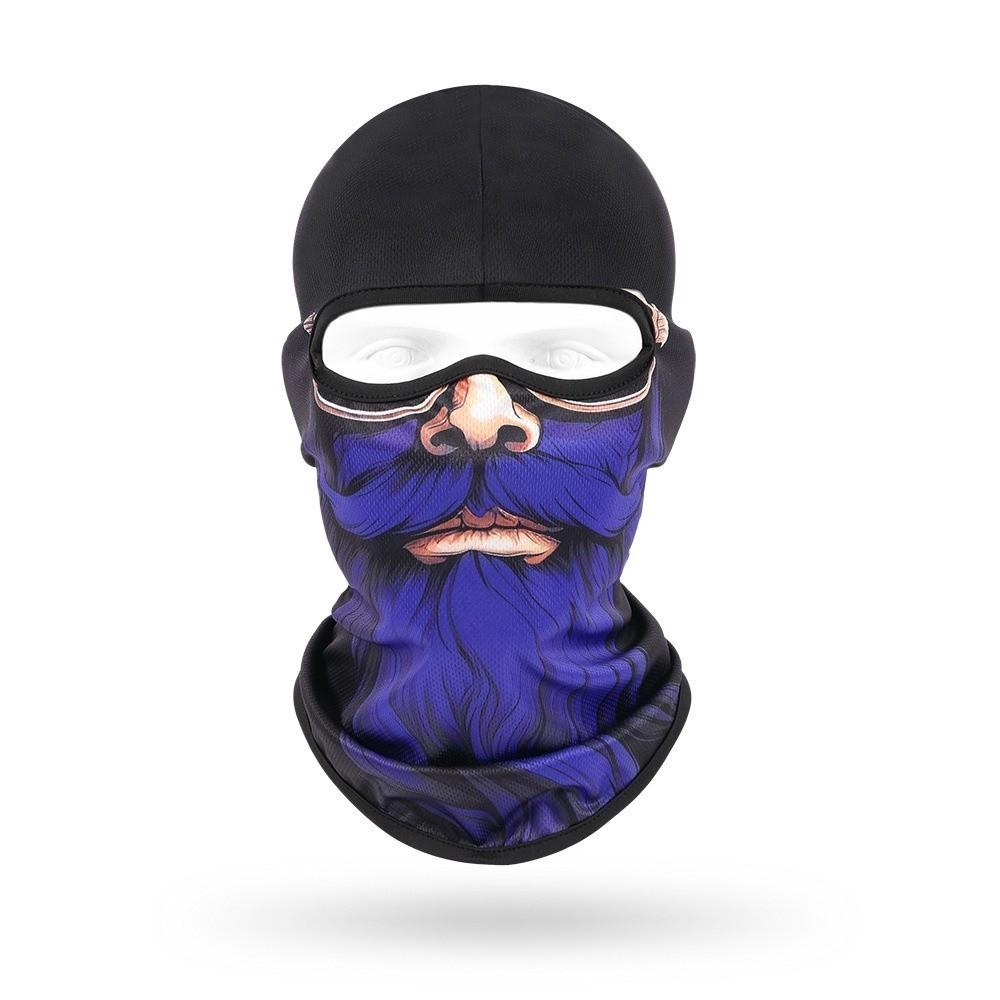 Breathable Cycling Mask Beard Pattern Head Cover Cap Men Full Face Scarf Motorcycle Riding