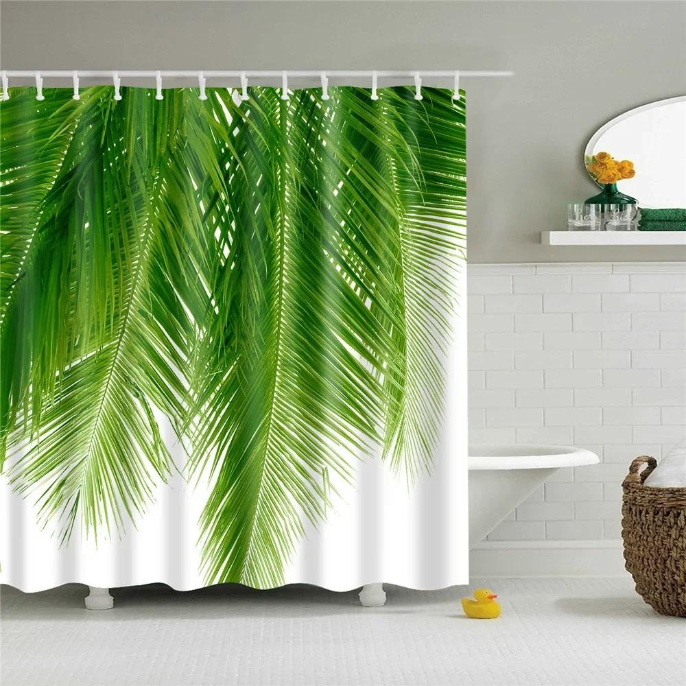 3D Buddha Plant Printed Bath Curtains Waterproof Polyester Fabric Bathroom Shower Curtain Screen with Hooks Bathroom Curtains