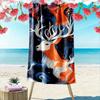 Majestic Deer Amidst Waves Print Beach Towel, Quick Drying, Suitable for Travel, Outdoor Sports, Jogging, the Beach and Swimming, Gift