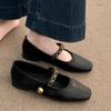 Elegant Women Flats Square Toe Shoes New Summer Loafers Party Sandals Designer 2025 Brand Women Shoes Zapatillas Mujer