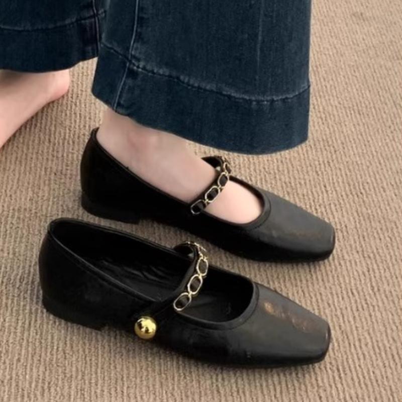 Elegant Women Flats Square Toe Shoes New Summer Loafers Party Sandals Designer 2025 Brand Women Shoes Zapatillas Mujer