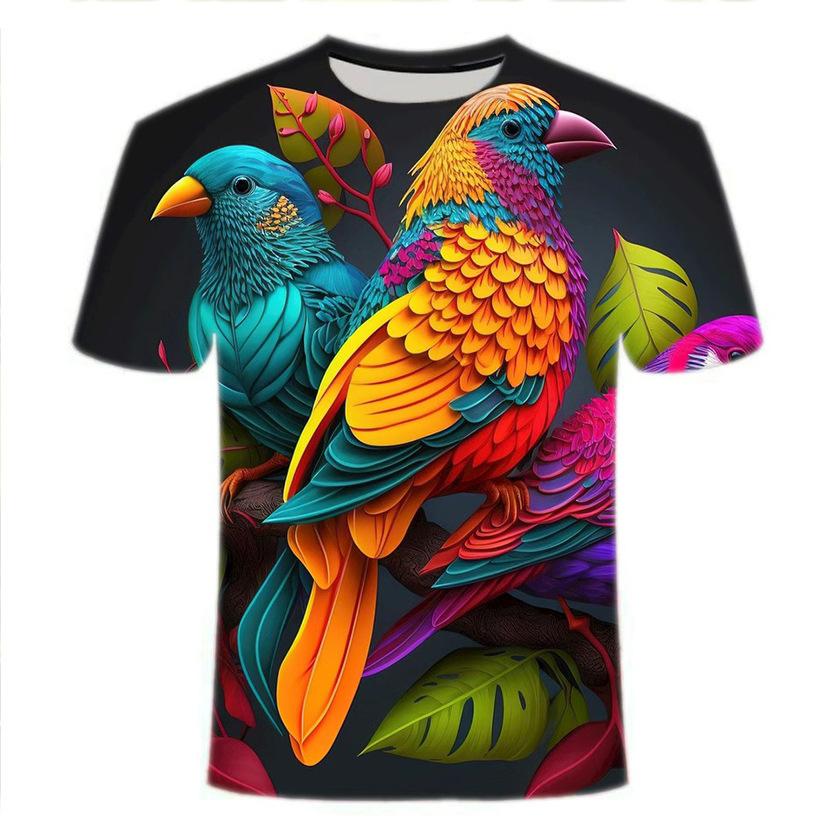 New 3D Printed Men's Round Neck Short Sleeved Casual T-shirt Men's Summer T-shirt