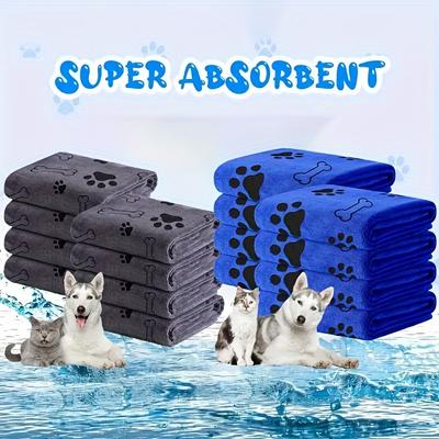 Quick Dry Pet Towel Strong Water Absorption Soft Microfiber Dog Bath Towel For Grooming Cats