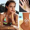Decorative Body Art Decals Golden Silver-color Metallic Tattoo Sticker for Women Girls, Temporary Hypoallergenic Stickers Face Arm Decoration,