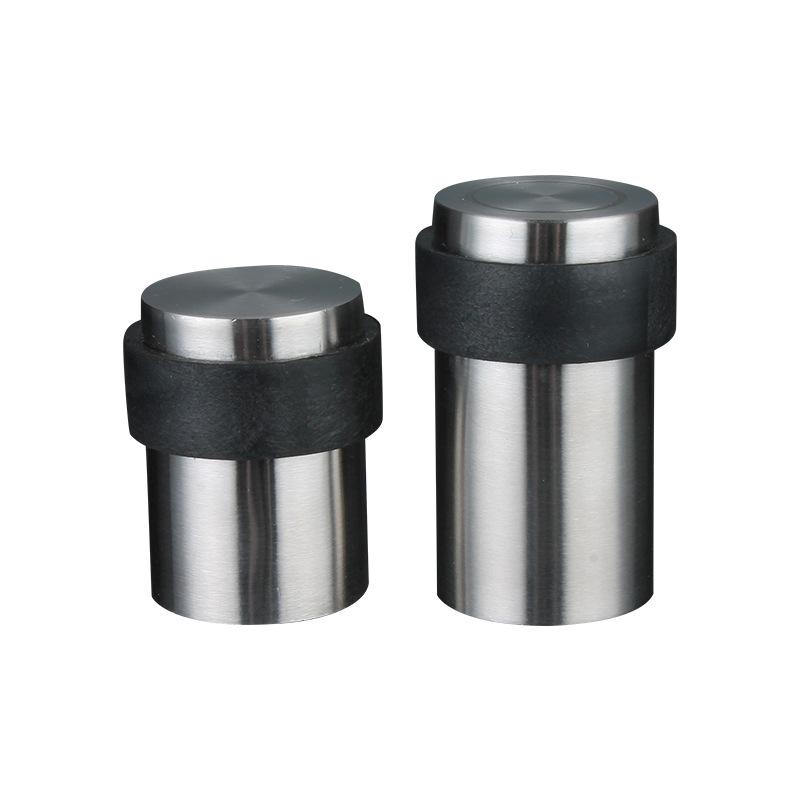 Stainless Steel No-Drill Rubber Door Stopper with Thickened Large Engineering Spring
