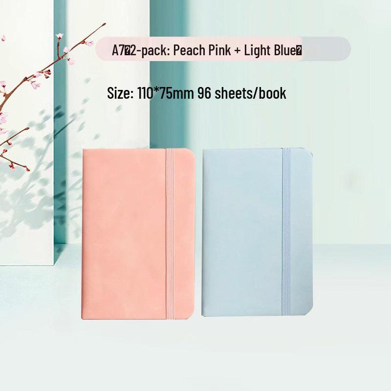 A7 Mini Pocket Notebook with Thick Leather Cover - Retro and Simple Design