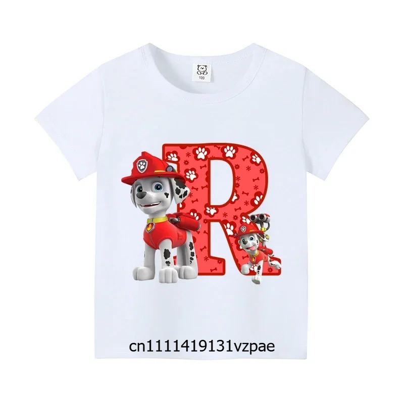 PAW Patrols Children Short Sleeve T-shirt Summer Kids Cartoon Printed Clothing Boy Casual Cotton Tee Girl Anime Cute Tops Gifts