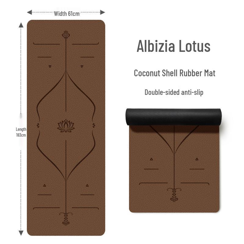 Widened 80cm Non-Slip Frosted Yoga Mat with Coconut Shell, Natural Rubber, & PU for Home Fitness - Thick Pad for Women