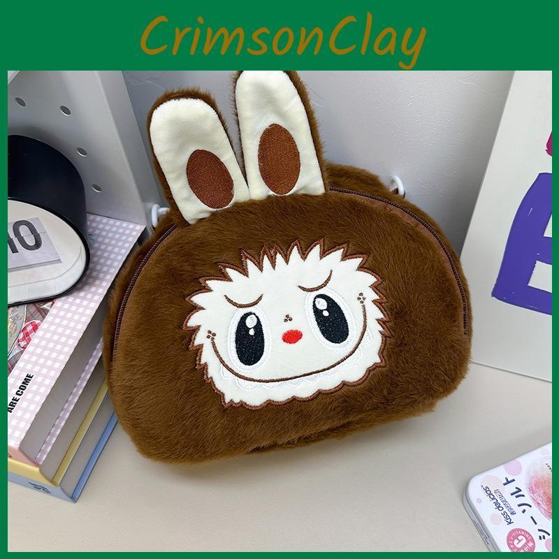 And Spacious Trendy Plush Crossbody Bag For Kids Featuring Fun Cartoon Designs