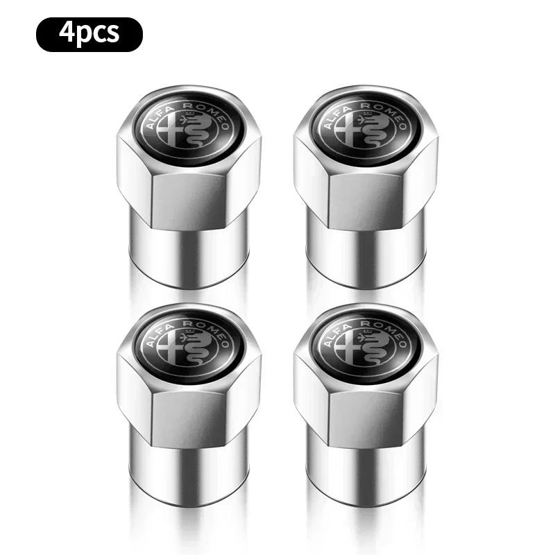 

Car Stickers For Alfa Romeo 4Pcs 3D Metal Tire Valve Caps Car Tyre Air Stems Cover For Alfa Romeo Giulia Stelvio Giulietta 156 1