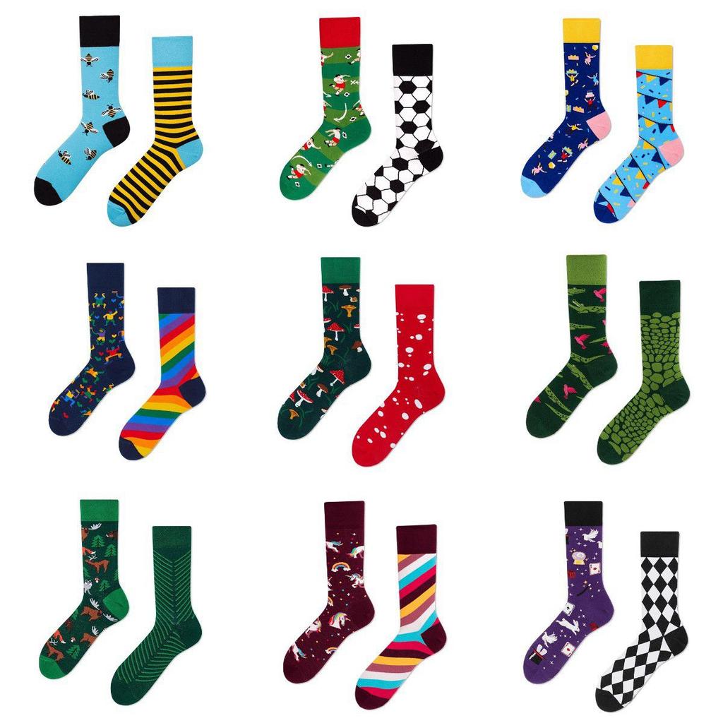 AB New Fashion Socks for Men and Women Colorful Cartoon Animal Cotton Sock Hip Hop Funny Plant Mushroom Bird Stocking