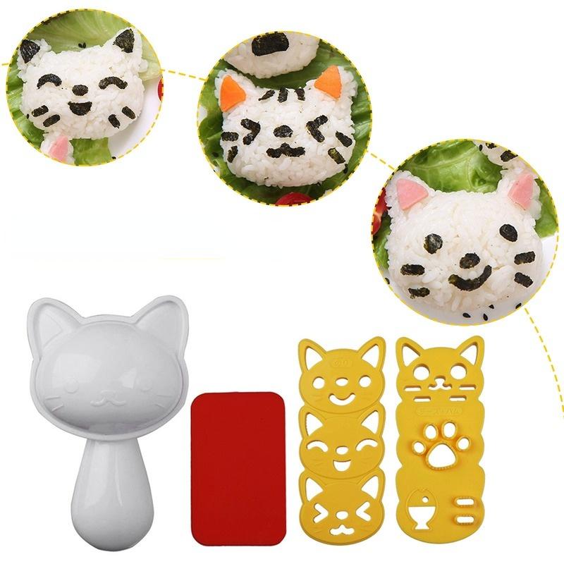 Kreatives Reiskugel-Formen-Set DIY Sushi Onigiri Maker Bento-Werkzeug für Kinder Dreieck Herz Bär Panda Form Einfaches Sushi-Herstellungs-Set