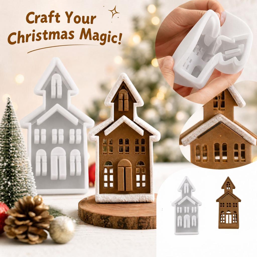 Christmas House Silicone for Crafts - DIY Resin and Baking