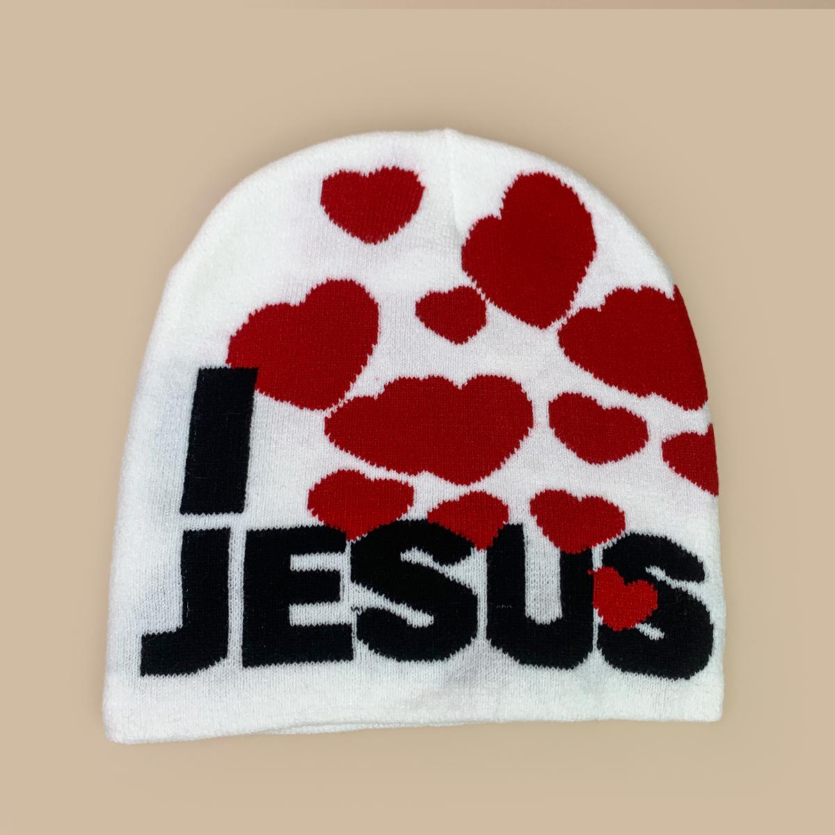 

Jacquard Love Jesus Letters Knitted Hats American Style New Men Women Warm Personal Fashion Street Versatile ins Hip-hop Beanies 54-60cm