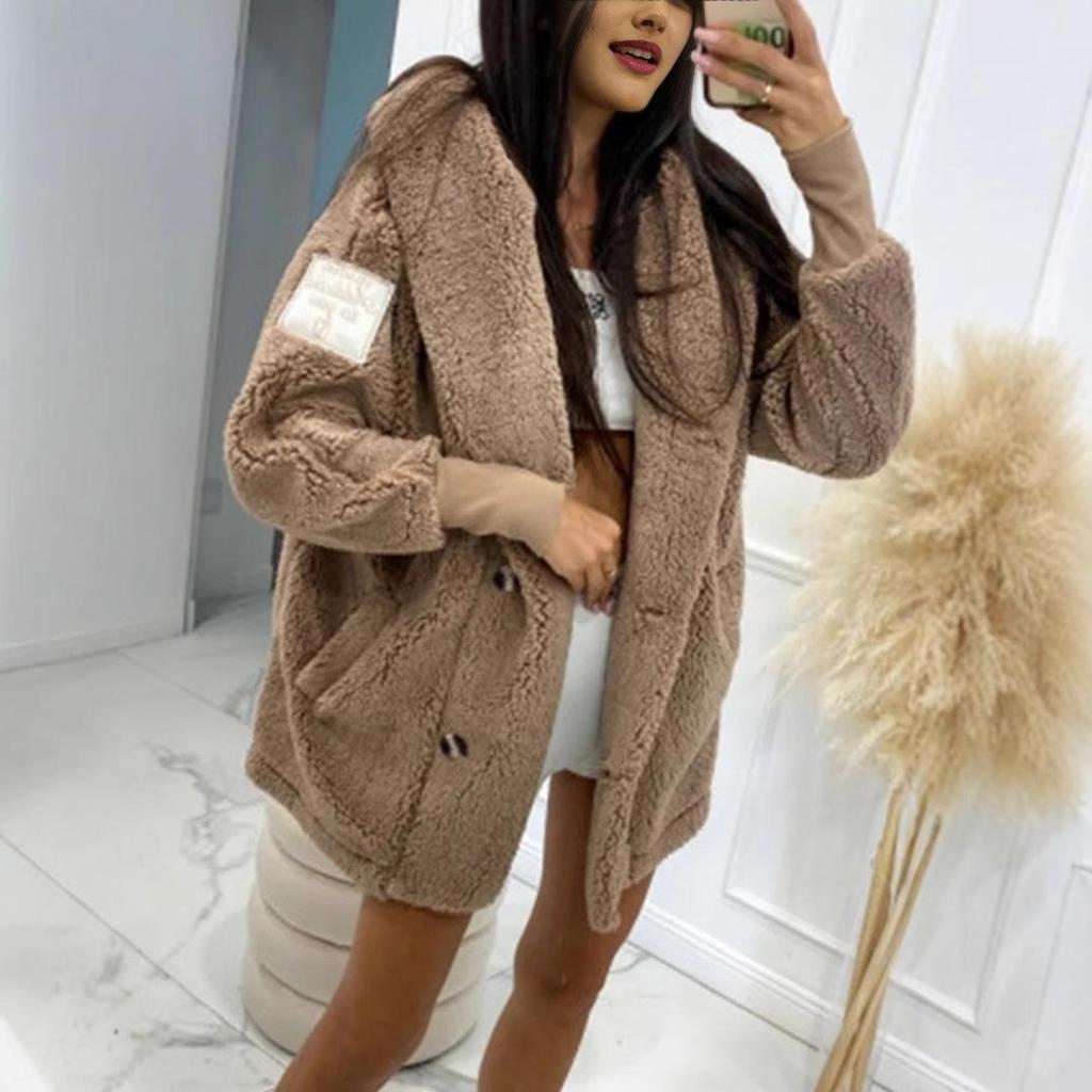Autumn/Winter 2024 Plush Hooded Women's Coat - European & American Style