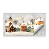 Easy Peel Glass Stickers Christmas Static Window Clings, Snow Town Snowflake Decals, Winter Village for Home Holiday Decor Decoration Seasonal Film