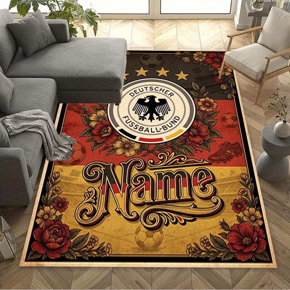 German Football Crest Artwork Floor Mat Perfect for Outdoor Dining Room Hallway Living Rooms Antislip Carpet Anime Office Decor