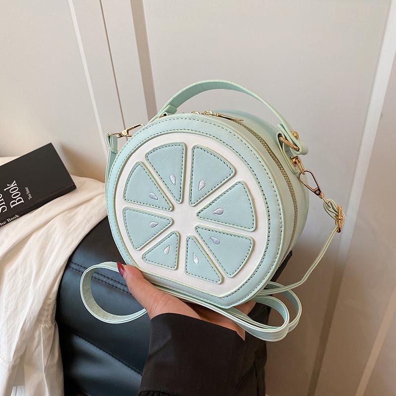 Style Small Round Bag With Pu Material And Bicolor Design For Daily Use