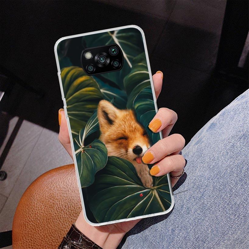 Animal Fox Phnoe Case for Xiaomi Poco X5 X6 X7 Pro X4 Gt F7 Ultra M8 M7 Redmi 15C 15 13C 13 12C 12 Unique Cover Coque Poco X7 X6