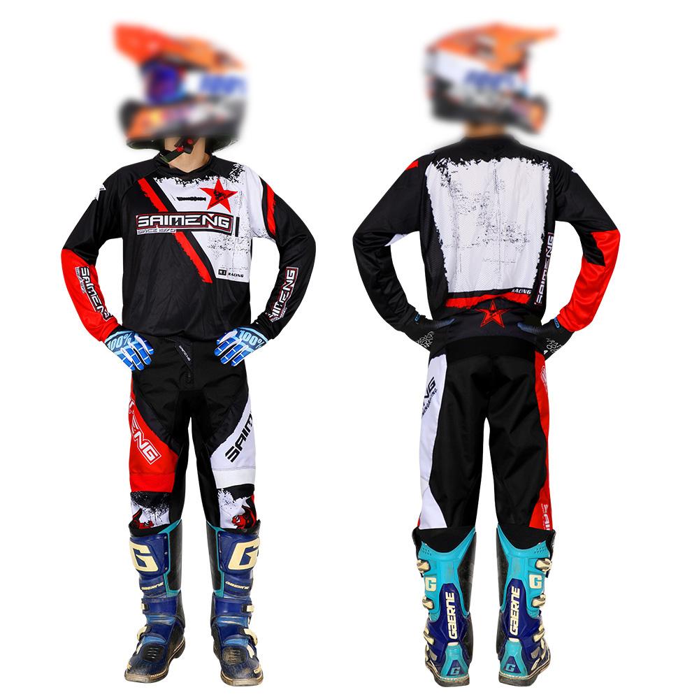 Ensemble Motocross Enfant Maillot et Pantalon Moto Vêtements Enfants Grand Garçon Fille Ensemble Équipement MX Jeunes Combinaison de Course