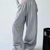 Y2K Harajuku Wide Leg Sweatpants Women Streetwear Baggy Oversize Gray Sports Pants High Waist Drawstring Casual Joggers Trousers