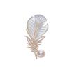 Pearl Feather High-end Brooch Suit Jacket Corsage Accessory Fixed Clothes Pin
