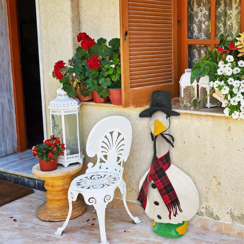 

Christmas Lawn Geese Snowman Costume 23In Porch Geese Statue Decoration Outfit HX6C China Mainland