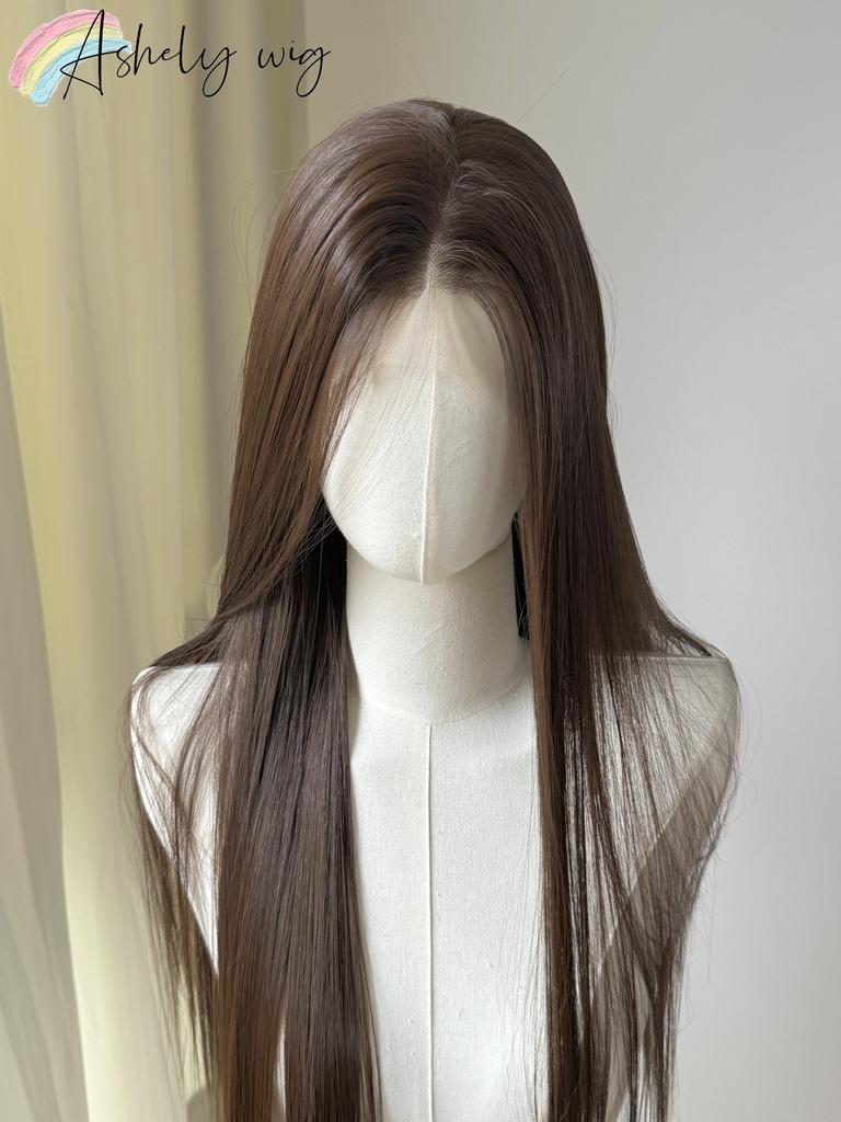 Ashely Deep Brown Hair Wig Same As Song Ji A 13*4 26inch Long Headband Wig Wear and Go Lolita Cute Glueless Synthetic Wigs