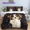 Black Australian Shepherd Pattern Bedding Home Decoration Birthday Gift (1 * duvet cover + 2 * pillowcase, without core)