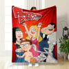 Cartoon Characters Celebrating with Drinks On a Bold Red Background. for All Seasons Blanket Lunch Break Throw Gift