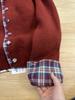 Korean-Style Patchwork Plaid Sweater Cardigan, Round Neck, Loose Casual Fit, Autumn/Winter 2024