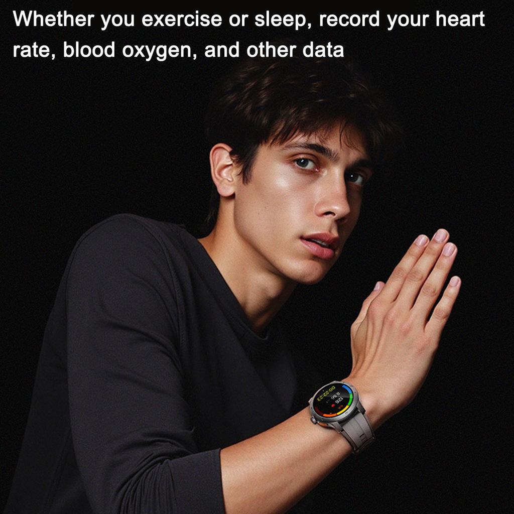 1.43-inch Smartwatch, Waterproof, Heart Rate, Blood Oxygen, and Sleep Data Feedback,