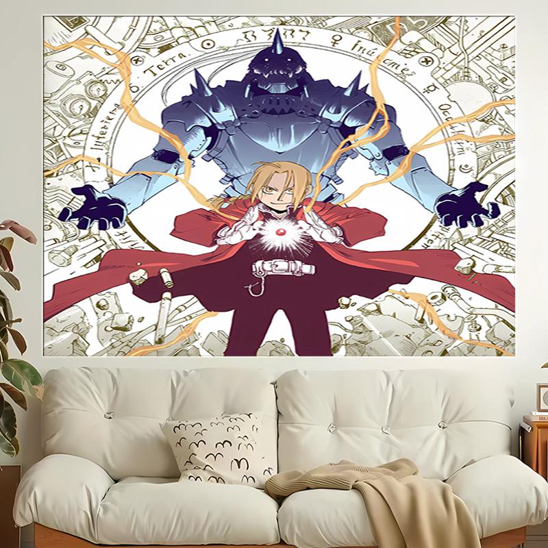 1pc Fullmetal Alchemist Tapestry, Living Room, Bedroom, Office, Party Decor, Ideal Festive Gift