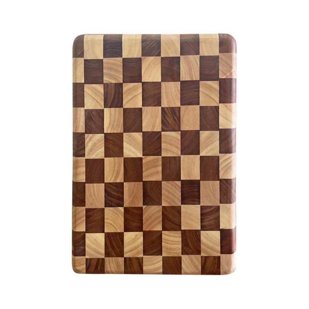 Solid Wood Checkerboard Cutting Board Splicing Color Fruits Tray Chopping Block  Baby Food