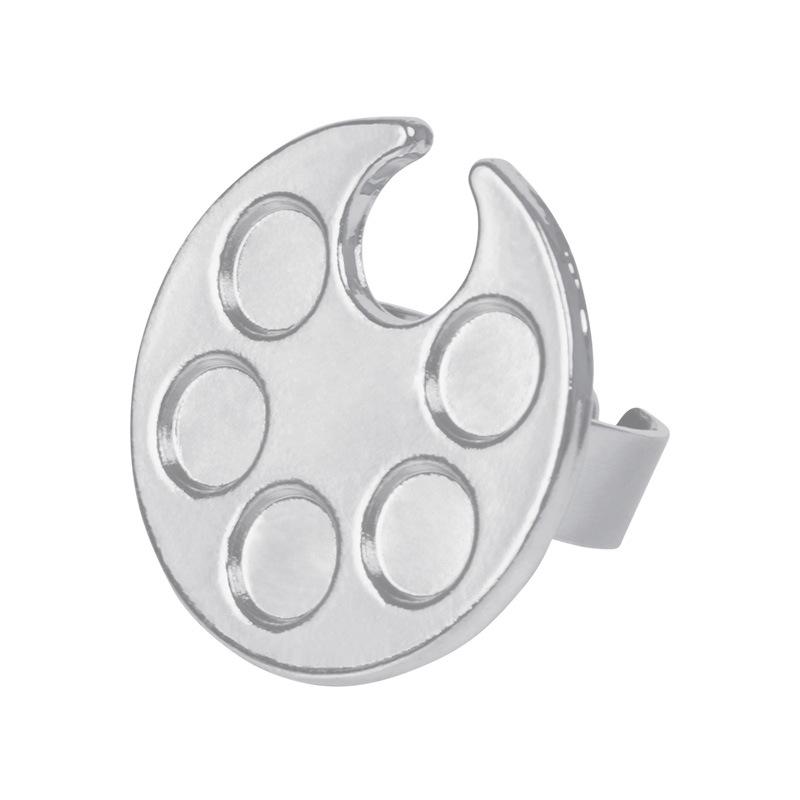 Alloy Finger Ring Palette for Nail Art Pigments - Customizable Beauty Tool
