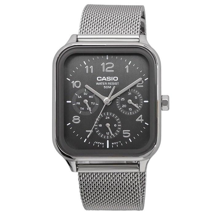 Casio Standard Round Rectangle 24-Hour Multifunction Analog Men's Watch MTP-M306M-8AV (Gray Metal Mesh Band)