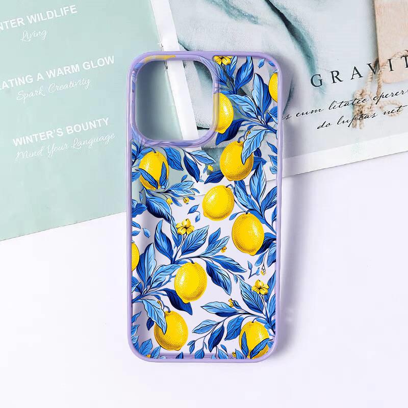 Summer Fruit Fresh Yellow Lemon Pattern Printed Phone Case for Iphone 16 15 14 13 12 11 Pro Max 7 8 Plus Anti-Fall Cover Funda
