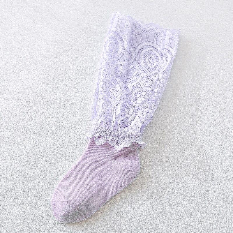 

Свободные носки для маленьких детей, летние носки для маленьких девочек, модные кружевные детские носки, аксессуары для одежды, носки с кучкой XXL фиолетовый