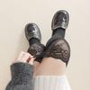 Long Thigh-high Socks for Spring and Autumn, Women's Lolita Black and White Lace Calf Socks, Lace Long Socks