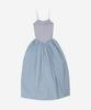 Darling Your Bad Unbalanced Shirring Long Dress #Blue