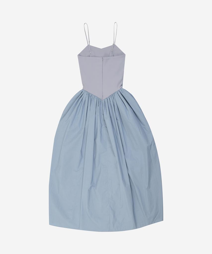 Darling Your Bad Unbalanced Shirring Long Dress #Blue