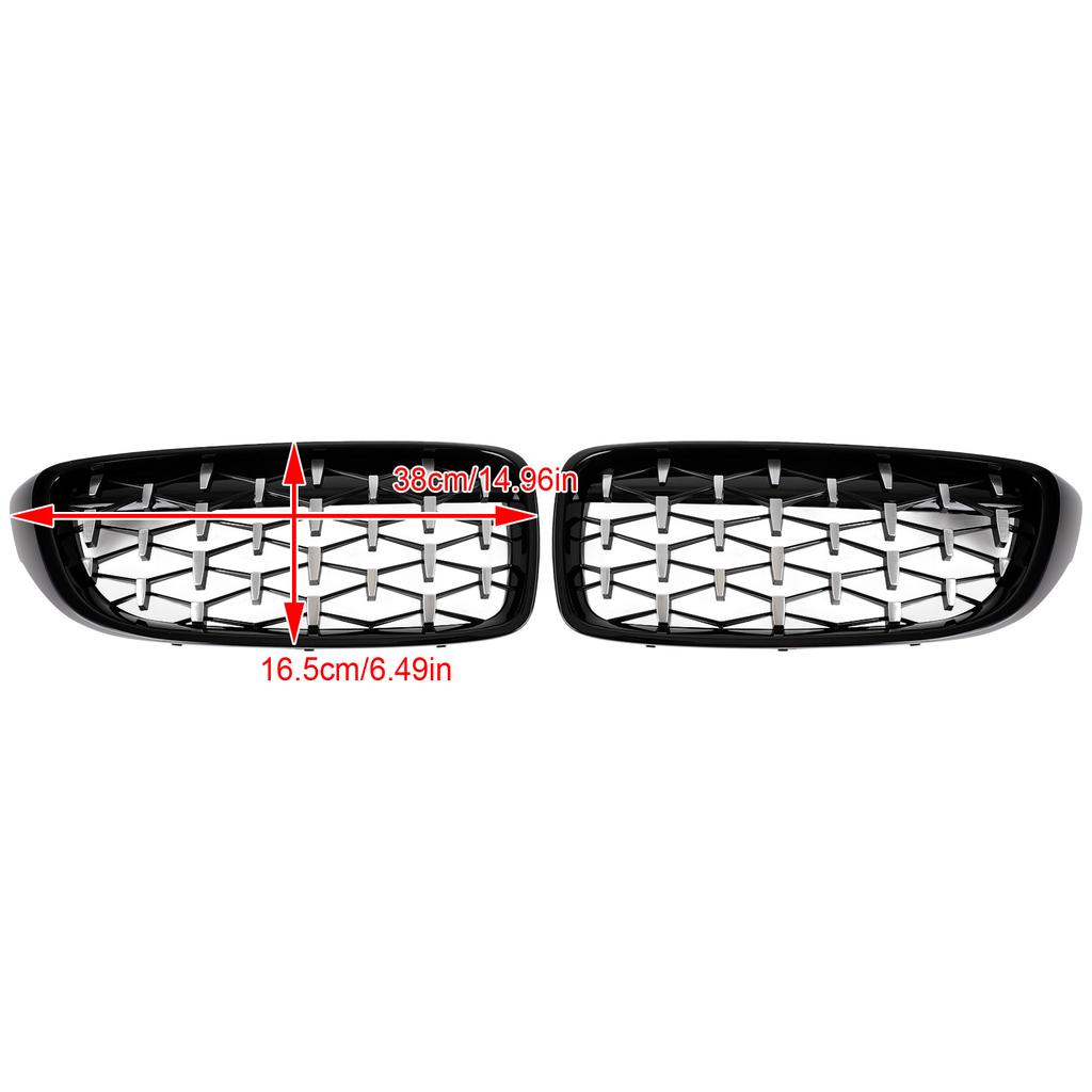 Schwarz & Chrom Diamant Front Oberer Kühlergrill Für BMW 4er F32 F33 F36 F82 14-18