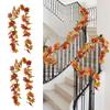 2Pcs Artificial Leaves Vine Hanging Plant for Thanksgiving Decoration, Artificial Vine Autumn Festival Decoration