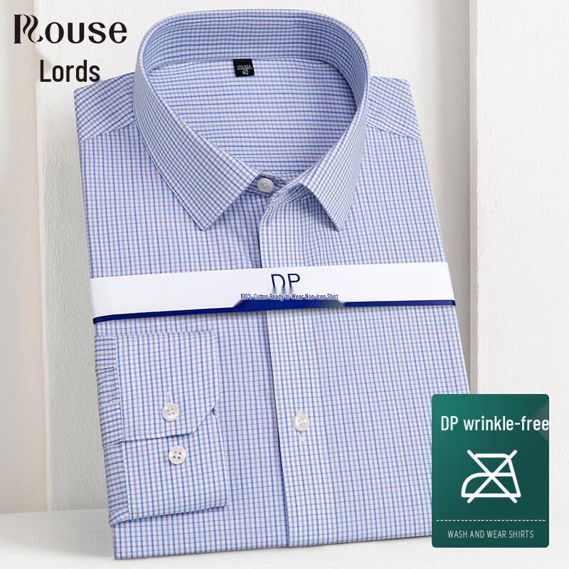 

Мужская рубашка Luozzi 100% хлопок DP Non-Iron Business Casual с длинным рукавом 47