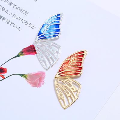 Classical Enamel Painted Butterfly Wing Brooch Women's Simple Fashion Temperament Pin Jacket Cardigan Corsage Accessories