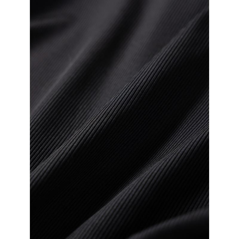 Jednobarevné falešné dvoudílné tričko s krátkým rukávem a stahovací šňůrkou u krku Dámské topy