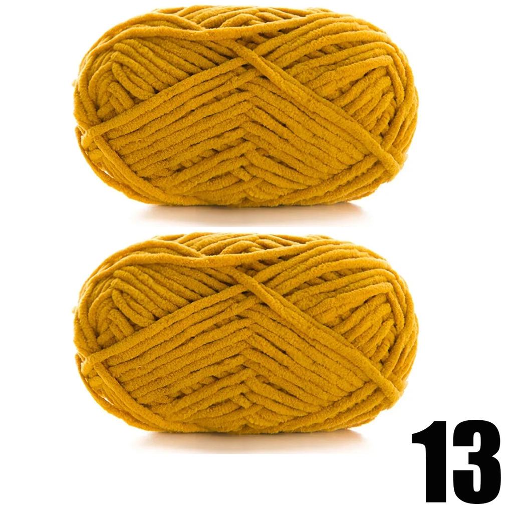 2pcsX50g Thick Velvet Yarn Handmade DIY Knitting Yarn Wool Line Scarf Hat Soft Chenille Yarn Knit Wol