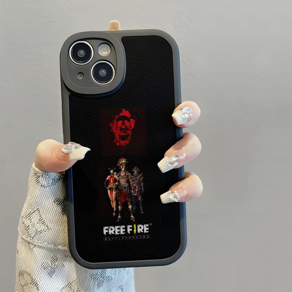 Free Fire Game Phone Case For IPhone 16 14 13 11 12 Pro Max Mini X XR XS Taiping 8 Plus Mini Lambskin Silicone Shell Cover