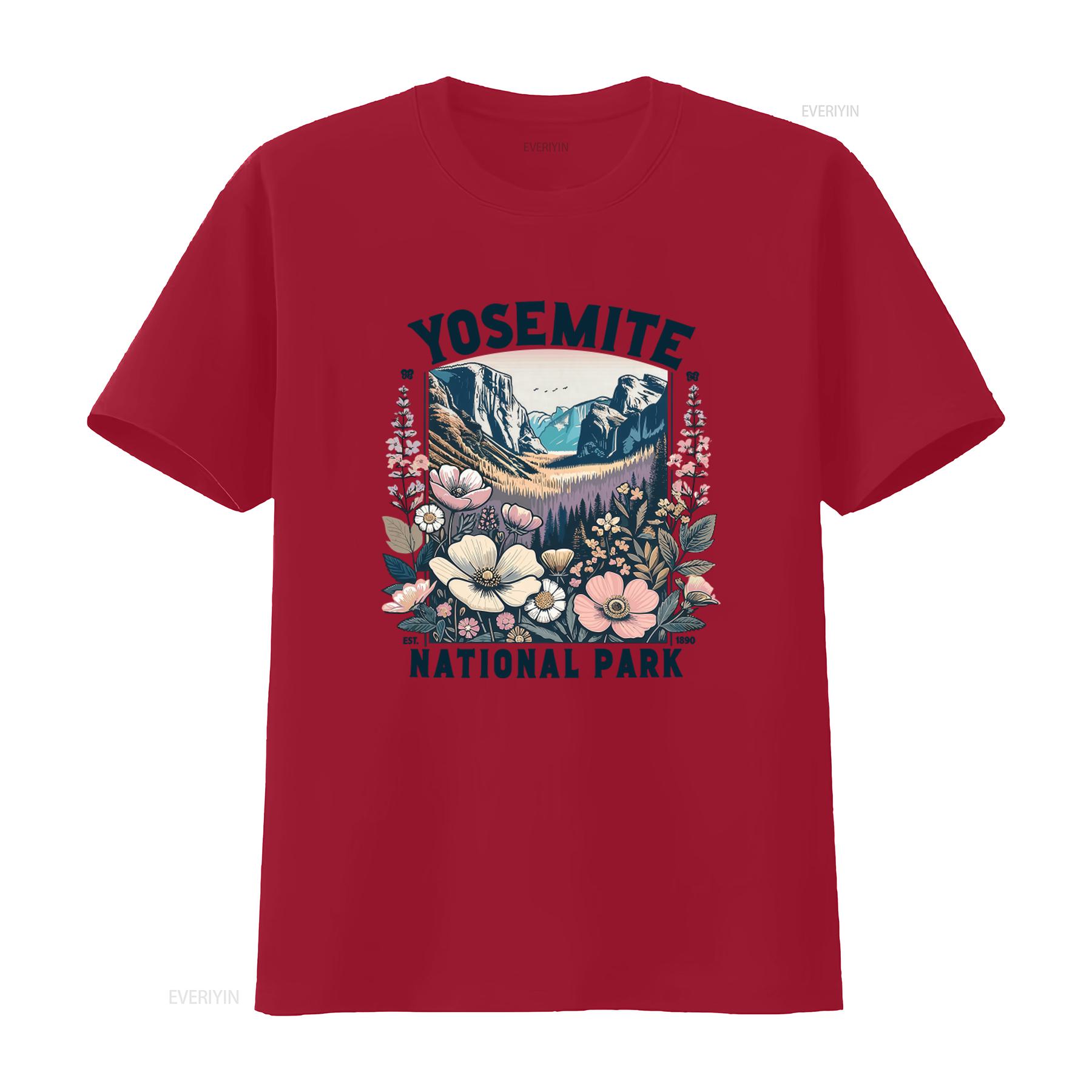 

Yosemite National Park Wildflower Floral Spring Crewneck T Shirt California Traveler Hiking For Her Granola Girl vintage S
