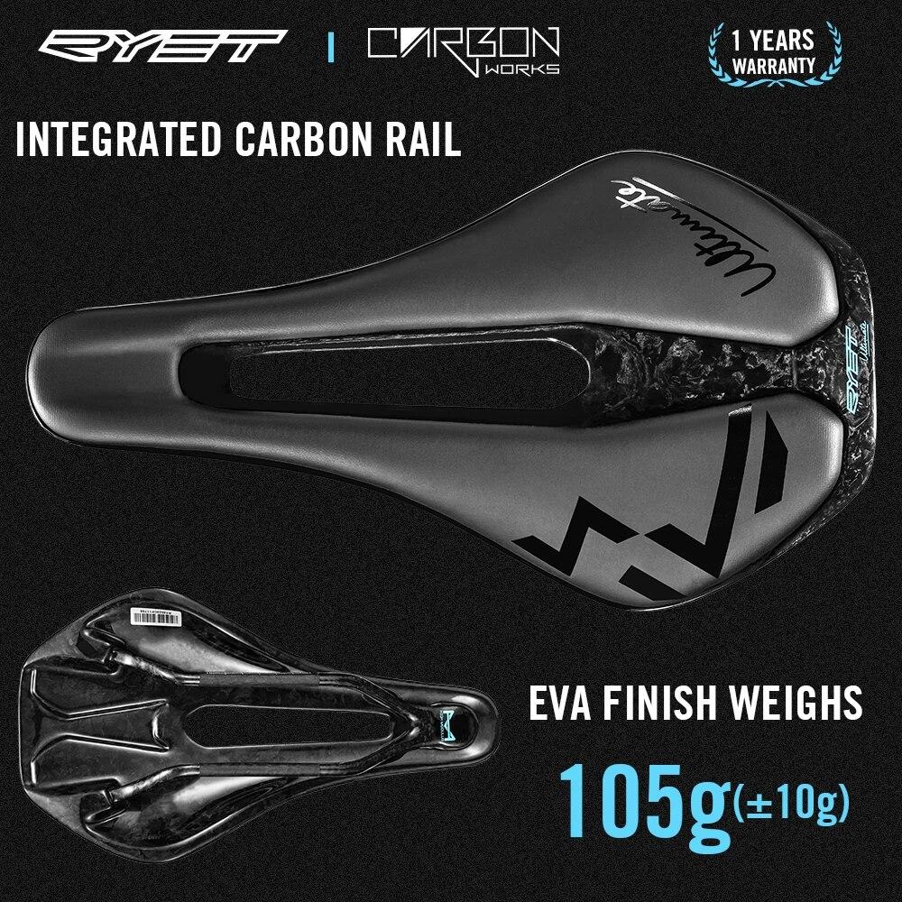 RYET 3D-gedruckter Fahrradsattel, ultraleichter Carbonsattel, 135/143 mm, 105 g, Fahrradsattel für MTB, Schotter, Rennrad, Sitz, Fahrradteile